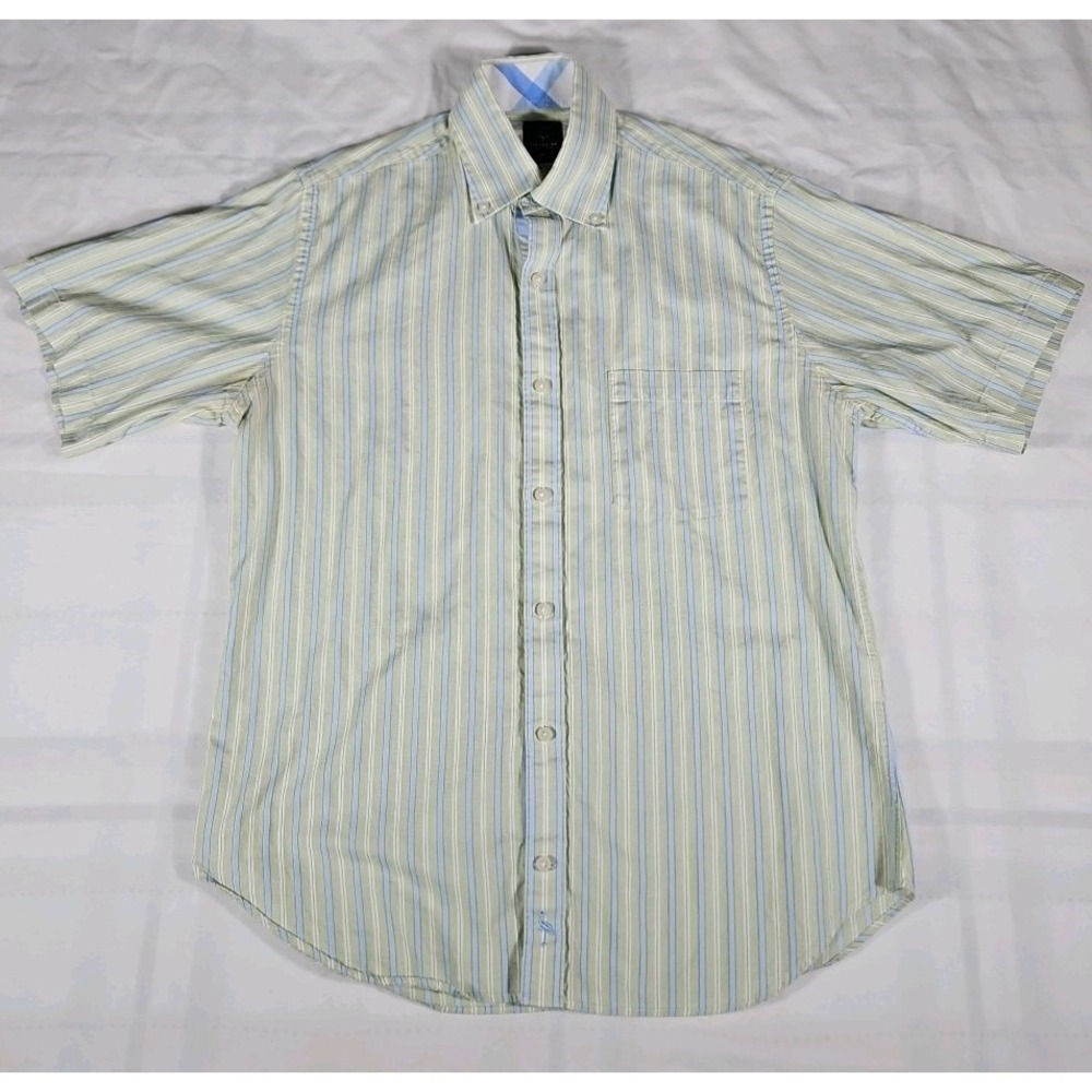 Tailorbyrd‎ Short Sleeve Button Down Mens Shirt Medium Striped